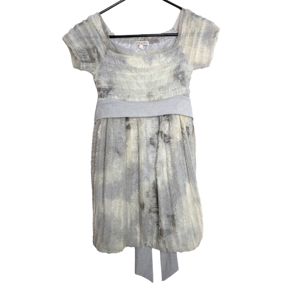 Luna Luna Girl's Copenhagen Short Sleeve Mesh Ruffle Formal Dress Size 10